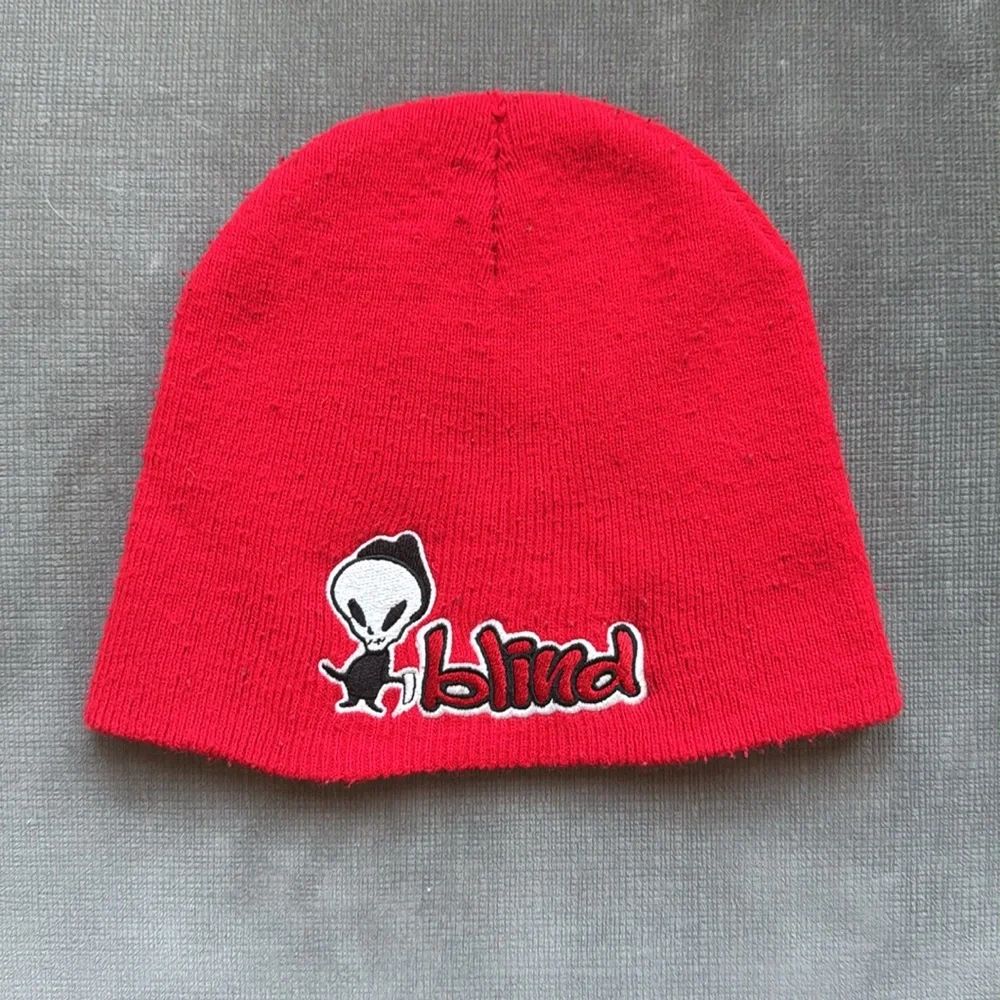 Vintage Blind Skateboards Beanie / Reaper / Red / Iron Maiden - Picture 6 of 8